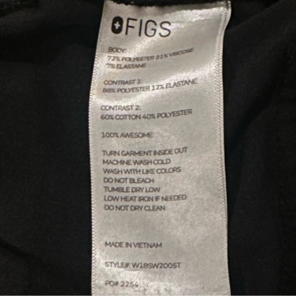(Sold) Figs ZAMORA Jogger Pants Scrub Women Medium Tall Black Stretch W18SW2005T - Picture 9 of 11